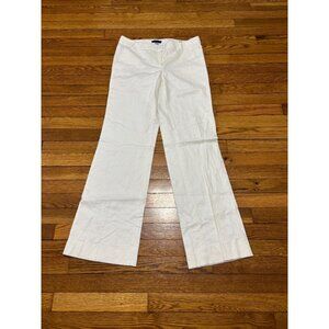 J. Crew City Fit 100% Linen Pants Women's Size 4 White Wide Leg Mid Rise $98 NWT